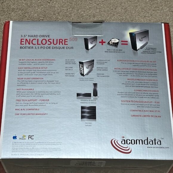 NEW Acomdata 3.5" Hard Drive Enclosure 509 - Picture 2 of 9